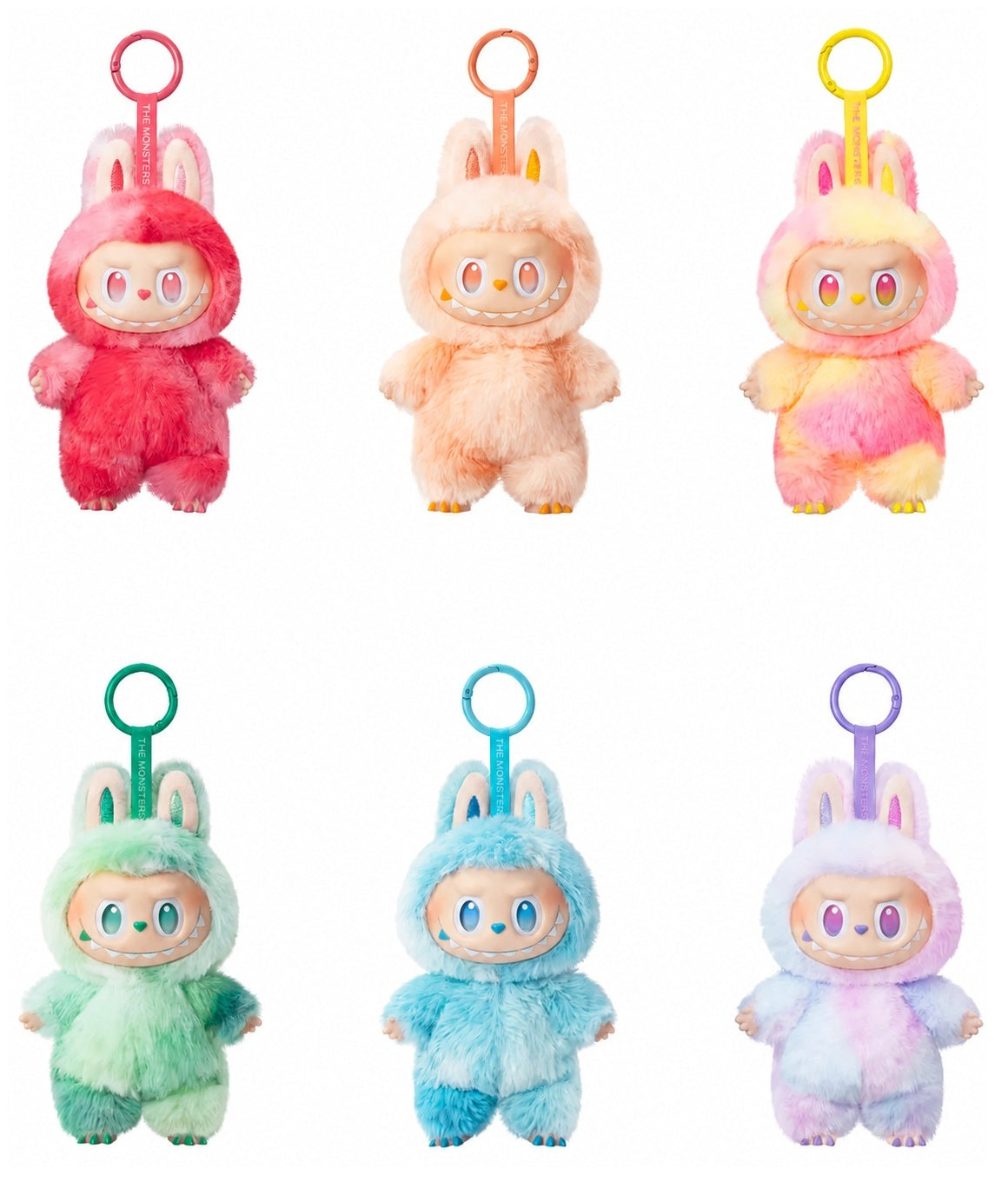 POP MART The Monsters Labubu Big Into Energy 6-Pack Full Set regular figures overview with six regular vinyl plush pendant figures on a neutral background, secret figure not guaranteed