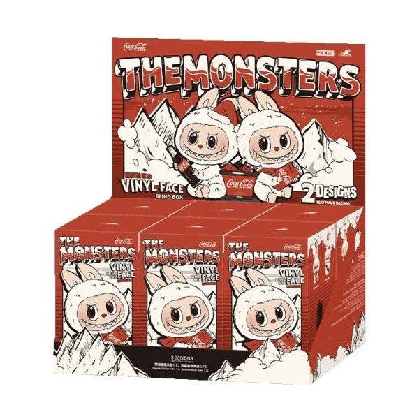 POP MART The Monsters Labubu Coca-Cola Edition 6-Pack Full Set display box with six blind boxes shown on a neutral background, secret figure not guaranteed
